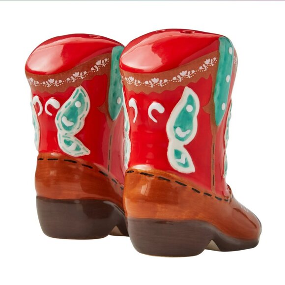 The Pioneer Woman Red Cowboy Boots Salt and Pepper Shaker Set - Picture 3 of 5